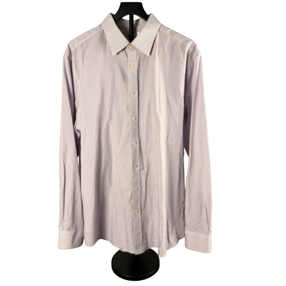 Charles Tyrwhitt Mens Non-Iron Slim Fit Dress Shirt Red Blue Check 17.5 35 44/90